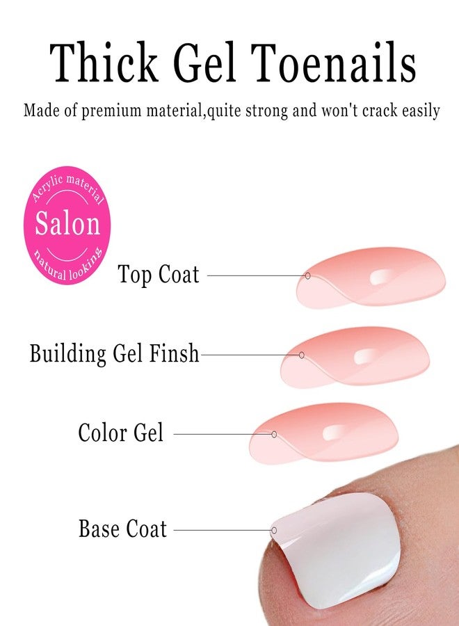KQueenest Burgundy Red Toe Press on Nails Short Square, Glossy Pure Soft Gel Fake Toe Nails Press on, Natural Fit Glue on Toe nails for Women, Reusable Toe Acrylic Nails for Summer Decoration 24 Pcs - Image 5
